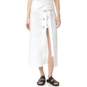 MLM LABEL White Cairo Eyelet Mini Midi Skirt small